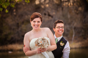 Gay Newlyweds Laughing